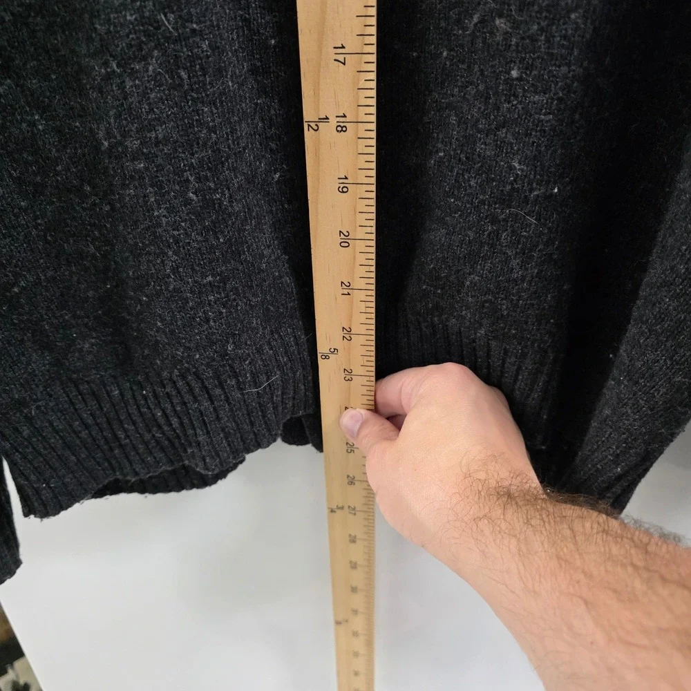 J.Crew Mens Wool Cashmere Blend V-Neck Cardigan Sweater Gray Small